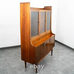 Mid Century Modern China Cabinet Hutch Walnut Kroehler Credenza Display Glass