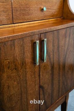 Mid Century Modern China Cabinet Hutch Walnut Kroehler Credenza Display Glass