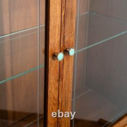 Mid Century Modern China Cabinet Hutch Walnut Kroehler Credenza Display Glass
