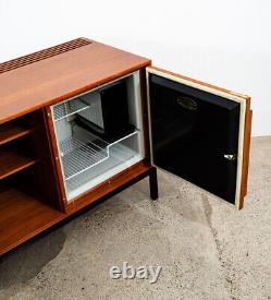 Mid Century Modern Compact Credenza Cabinet Refrigerator Storage Silkeborg Lock