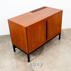 Mid Century Modern Compact Credenza Cabinet Refrigerator Storage Silkeborg Lock