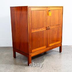 Mid Century Modern Compact Credenza Cabinet Solid Mahogany Soborg 16 Drawers Mcm