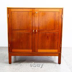 Mid Century Modern Compact Credenza Cabinet Solid Mahogany Soborg 16 Drawers Mcm