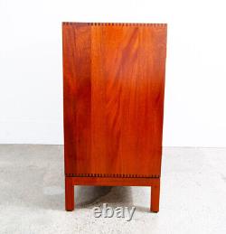 Mid Century Modern Compact Credenza Cabinet Solid Mahogany Soborg 16 Drawers Mcm