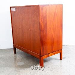 Mid Century Modern Compact Credenza Cabinet Solid Mahogany Soborg 16 Drawers Mcm