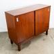 Mid Century Modern Credenza Cabinet Walnut Sliding Doors Storage Media Wood Mcm