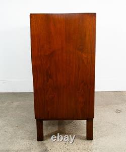 Mid Century Modern Credenza Cabinet Walnut Sliding Doors Storage Media Wood Mcm