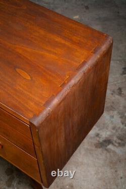 Mid Century Modern Credenza Dresser 6 Drawer Mahogany Wood Dovetail Vintage Legs