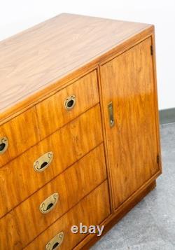 Mid Century Modern Credenza Dresser Drexel 5 Drawer Brass Handles Passage Mcm