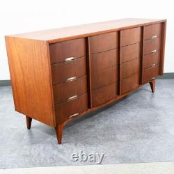 Mid Century Modern Credenza Dresser Mahogany American Martinsville 12 Drawers
