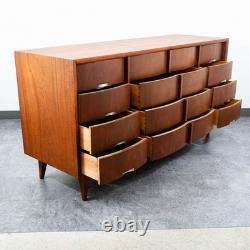Mid Century Modern Credenza Dresser Mahogany American Martinsville 12 Drawers
