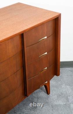 Mid Century Modern Credenza Dresser Mahogany American Martinsville 12 Drawers