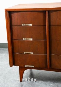 Mid Century Modern Credenza Dresser Mahogany American Martinsville 12 Drawers