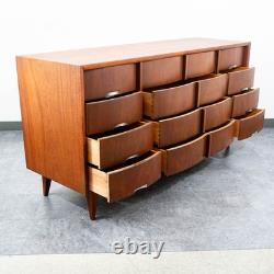 Mid Century Modern Credenza Dresser Mahogany American Martinsville 12 Drawers