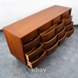 Mid Century Modern Credenza Dresser Mahogany American Martinsville 12 Drawers
