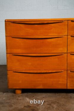 Mid Century Modern Dresser 8 Drawer Heywood Wakefield Solid Maple Blonde Mcm NM