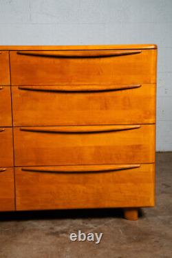 Mid Century Modern Dresser 8 Drawer Heywood Wakefield Solid Maple Blonde Mcm NM