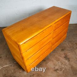 Mid Century Modern Dresser 8 Drawer Heywood Wakefield Solid Maple Blonde Mcm NM