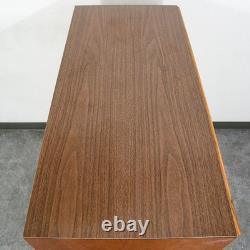 Mid Century Modern Dresser Highboy BP John Metal 5 Drawer Walnut Vintage Mcm NM