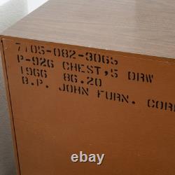 Mid Century Modern Dresser Highboy BP John Metal 5 Drawer Walnut Vintage Mcm NM