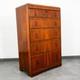 Mid Century Modern Highboy Dresser 5 Drawer Walnut Vintage Mcm Metal Burl Wood