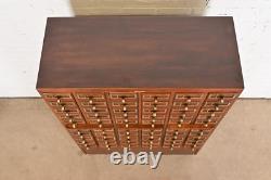 Mid-Century Modern Maple 60-Drawer Library Card Catalog Filing Cabinet