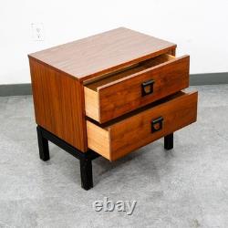 Mid Century Modern Nightstand End Side Table Dixie Drawer Vintage Walnut Danish
