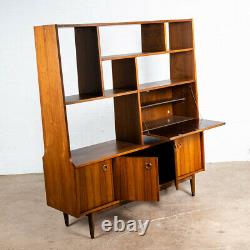 Mid Century Modern Room Divider Wall Unit Credenza Cabinet Walnut Vintage Danish