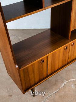 Mid Century Modern Room Divider Wall Unit Credenza Cabinet Walnut Vintage Danish