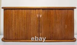 Mid-Century Modern Small Danish Teak Wood Tambour Door Cabinet