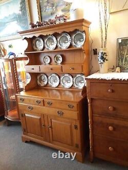 Mid Century Modern Solid Maple China Cabinet Hutch Pick Up Only