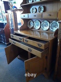 Mid Century Modern Solid Maple China Cabinet Hutch Pick Up Only