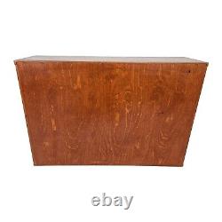 Mid-Century Modern Teak Wood Bookcase Cabinet Sliding Doors Danish Vintage