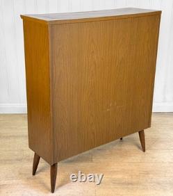Mid-Century Modern Walnut Drop Front Dry Bar Cabinet
