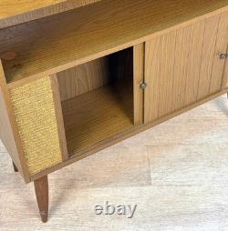 Mid-Century Modern Walnut Drop Front Dry Bar Cabinet