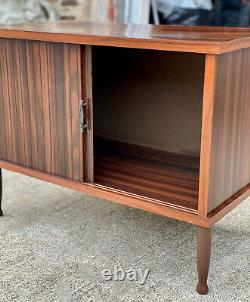 Mid-Century Modern Walnut Sliding Door Occasional Cabinet