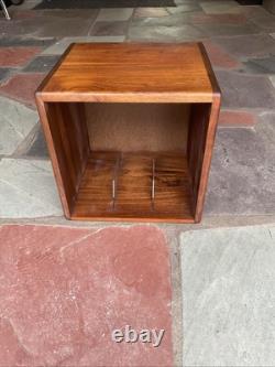 Mid-Century Vinyl Album Storage Cube Walnut