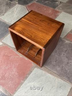 Mid-Century Vinyl Album Storage Cube Walnut