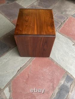 Mid-Century Vinyl Album Storage Cube Walnut