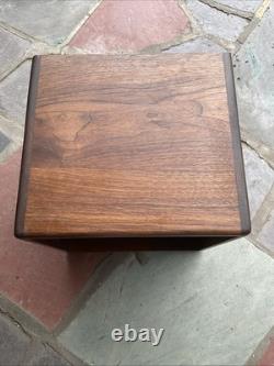 Mid-Century Vinyl Album Storage Cube Walnut