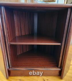 Mid-century Danish Rosewood Corner Cabinet withTambour Doors & Floating Shelf Mid-century Danish Rosewood Corner Cabinet withTambour Doors & Floating Shelf