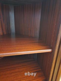 Mid-century Danish Rosewood Corner Cabinet withTambour Doors & Floating Shelf