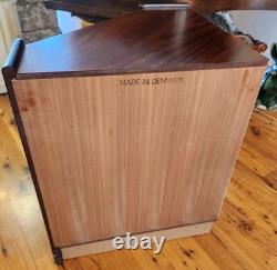 Mid-century Danish Rosewood Corner Cabinet withTambour Doors & Floating Shelf