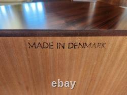 Mid-century Danish Rosewood Corner Cabinet withTambour Doors & Floating Shelf