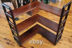 Mid-century Danish Rosewood Corner Cabinet withTambour Doors & Floating Shelf