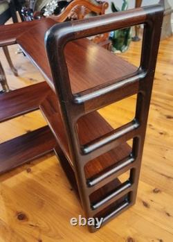 Mid-century Danish Rosewood Corner Cabinet withTambour Doors & Floating Shelf