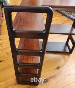 Mid-century Danish Rosewood Corner Cabinet withTambour Doors & Floating Shelf