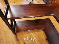 Mid-century Danish Rosewood Corner Cabinet withTambour Doors & Floating Shelf