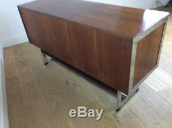 Mid century rosewood and chrome sideboard credenza by Merrow associates