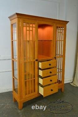 Mission Oak Arts & Crafts Style Curio Display Cabinet Etagere